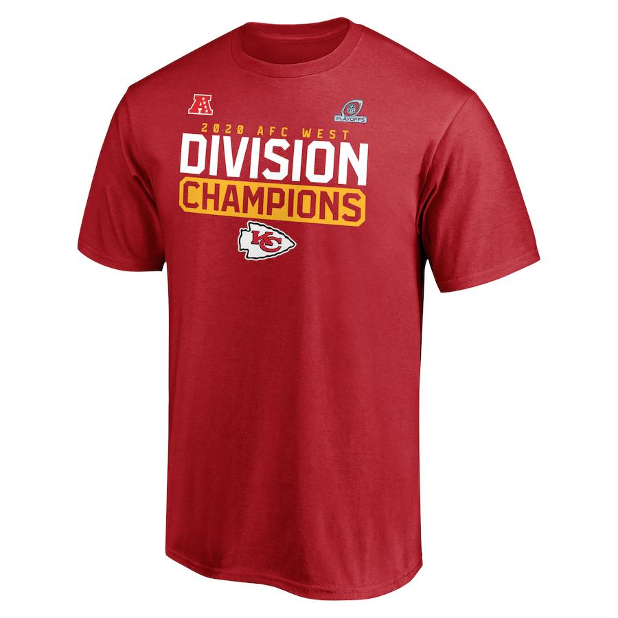 Men's Kansas City Chiefs Red 2020 AFC West Division Champions Flying High NFL T-Shirt Men's Kansas City Chiefs Red 2020 AFC West Division Champions Flying High NFL T-Shirt